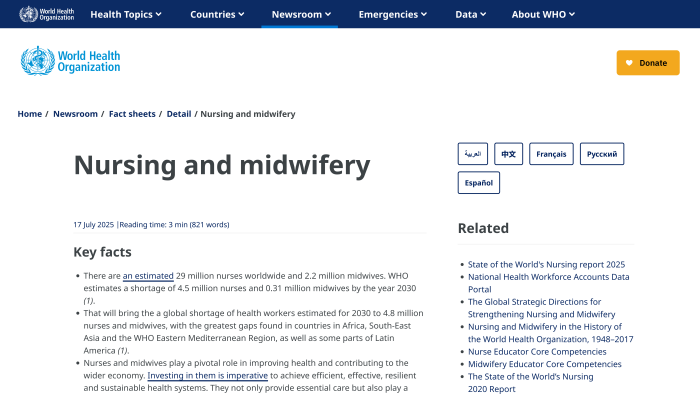 Who Nursing Article